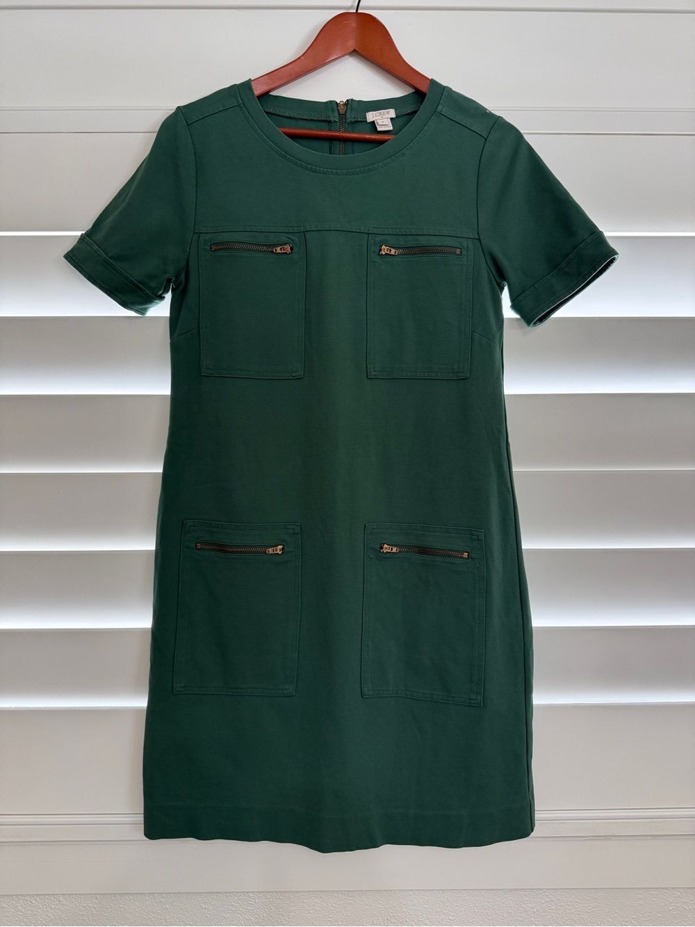 J.Crew Green Shift Dress. size 6